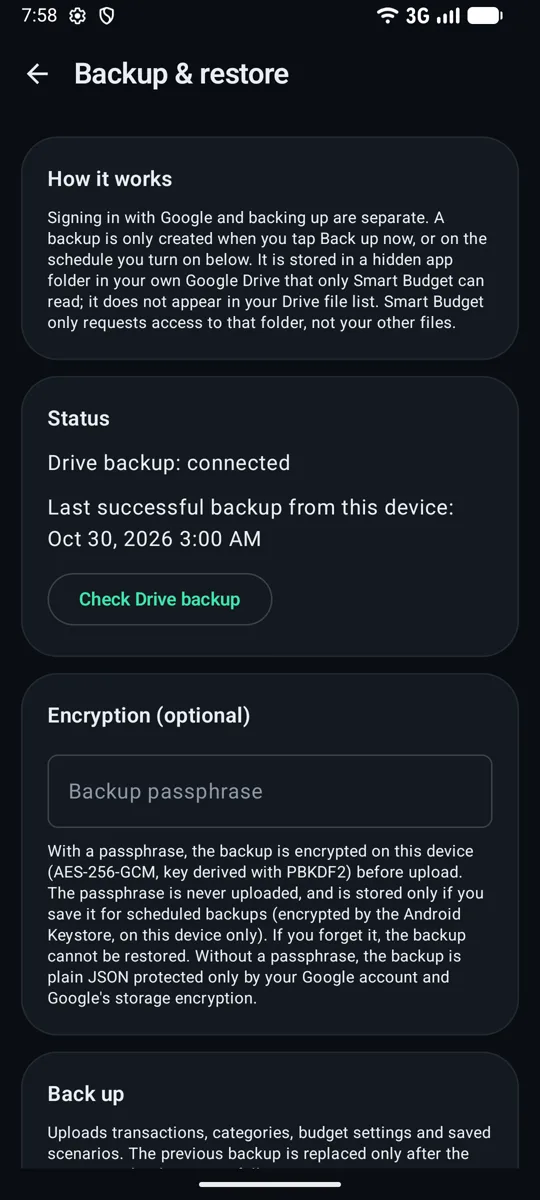 Backup and restore